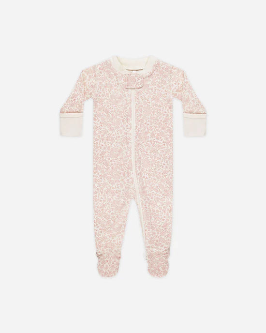 Quincy Mae – Zip Long Sleeve Sleeper Footie in Pink Blossom