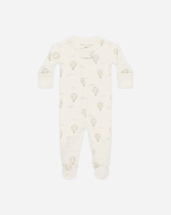 Quincy Mae – Zip Long Sleeve Sleeper Footie in Hot Air Balloons