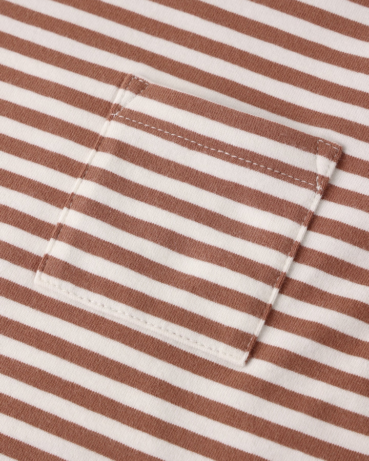 Quincy Mae –  Boxy Pocket Tee + Short Set in Poppy Stripe