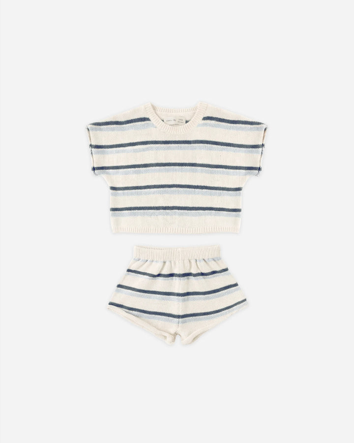 Quincy Mae – Relaxed Summer Knit Set in Ocean Stripes