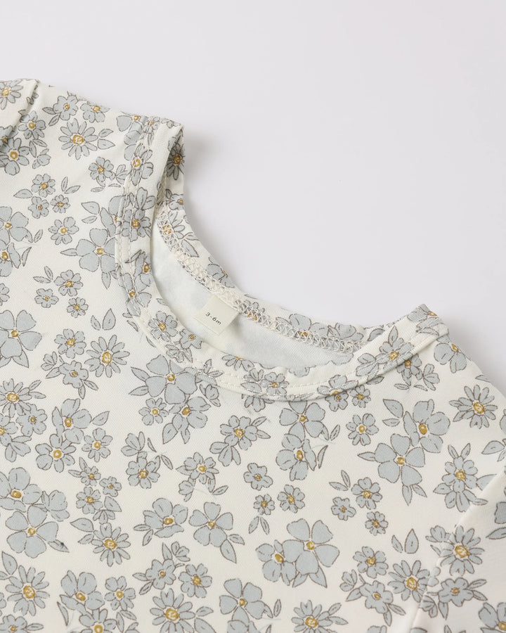 Quincy Mae - Bamboo Short Sleeve PJ Set in Blue Floral