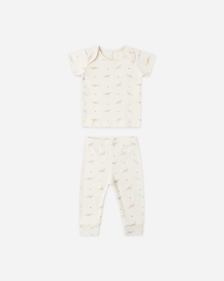 Quincy Mae –  Ribbed Tee + Legging Set in Dinos