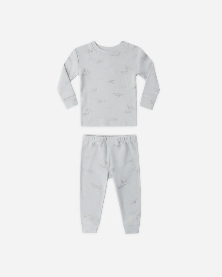 Quincy Mae - Jersey Pajama Set in Airplanes