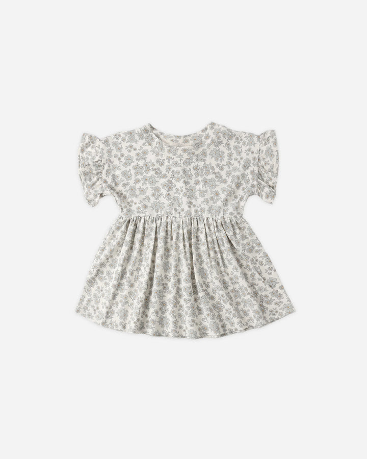 Quincy Mae – Bamboo Babydoll Dress in Blue Floral