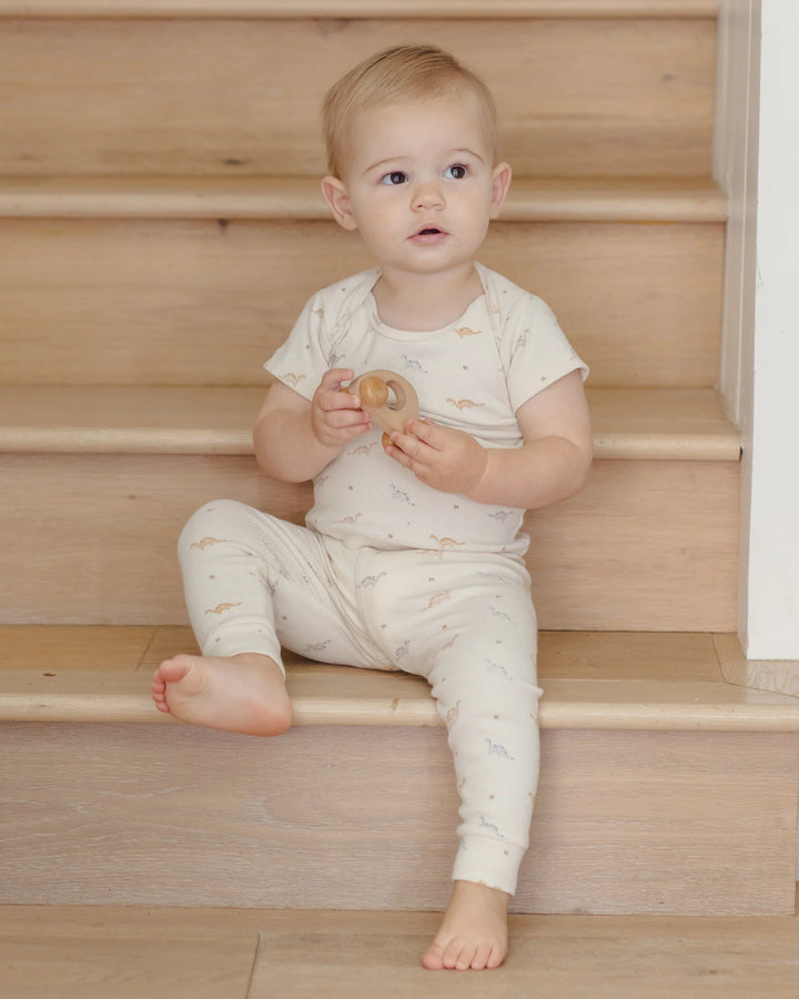 Quincy Mae –  Ribbed Tee + Legging Set in Dinos