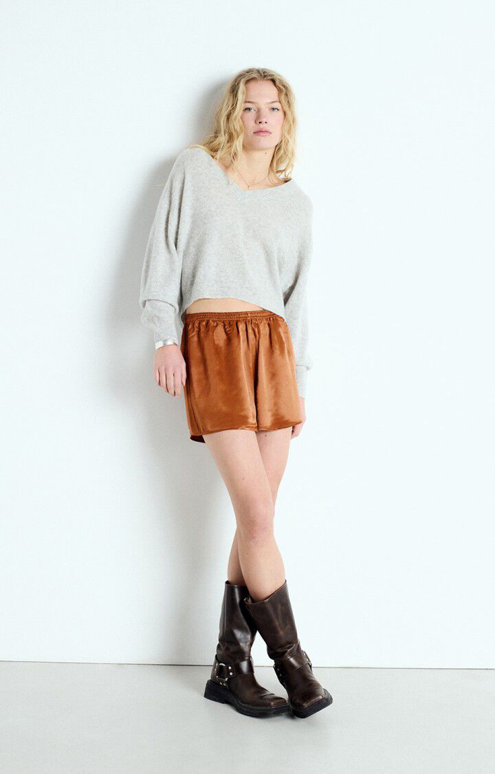 American Vintage – Raxow V-Neck Jumper in Heather Grey