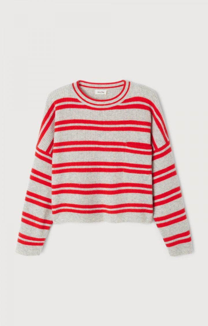 American Vintage – Raxow Jumper in Heather Grey Strawberry Stripes