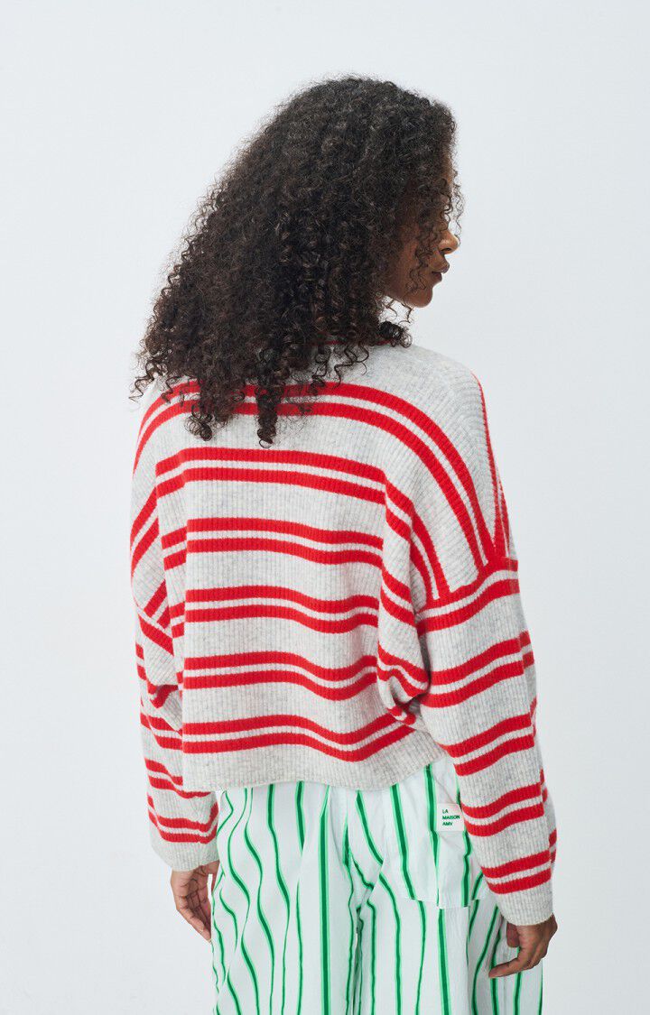 American Vintage – Raxow Jumper in Heather Grey Strawberry Stripes