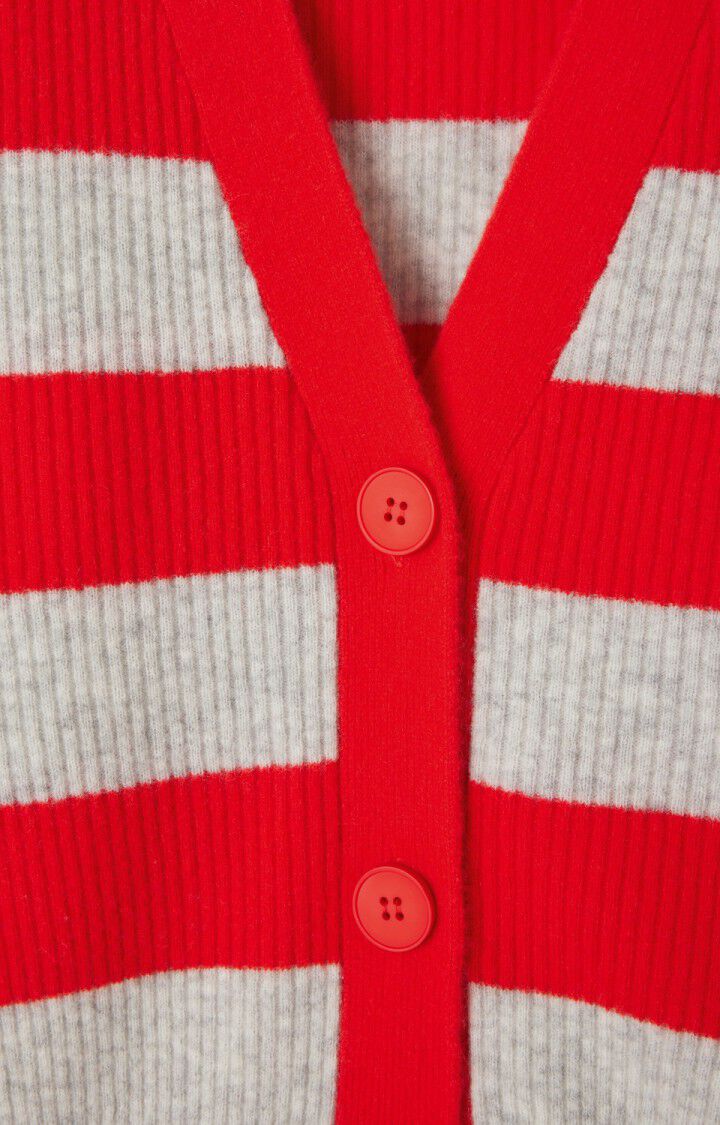 American Vintage – Raxow Cardigan in Heather Grey Strawberry Stripes