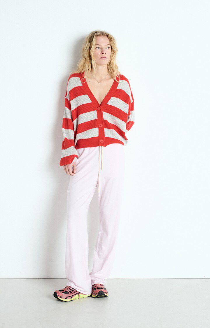 American Vintage – Raxow Cardigan in Heather Grey Strawberry Stripes