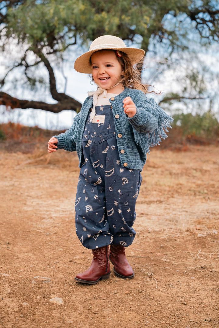 Wild Wawa- Overall Romper in Midnight Bandana