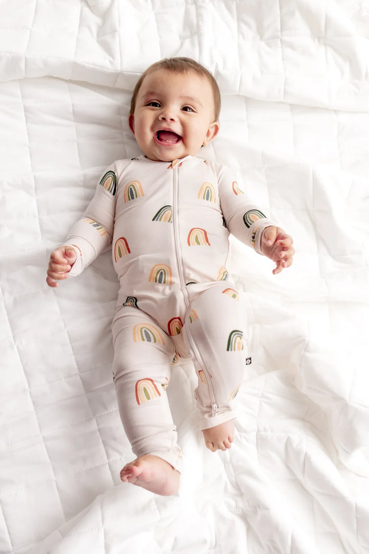 Kyte Baby - Zippered Romper in Retro Rainbow