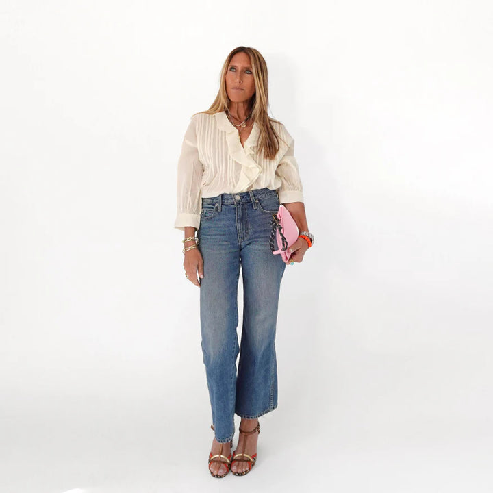 Kerri Rosenthal – Rosen Cotton Blouse in Vanilla
