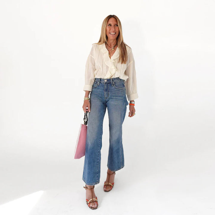 Kerri Rosenthal – Rosen Cotton Blouse in Vanilla