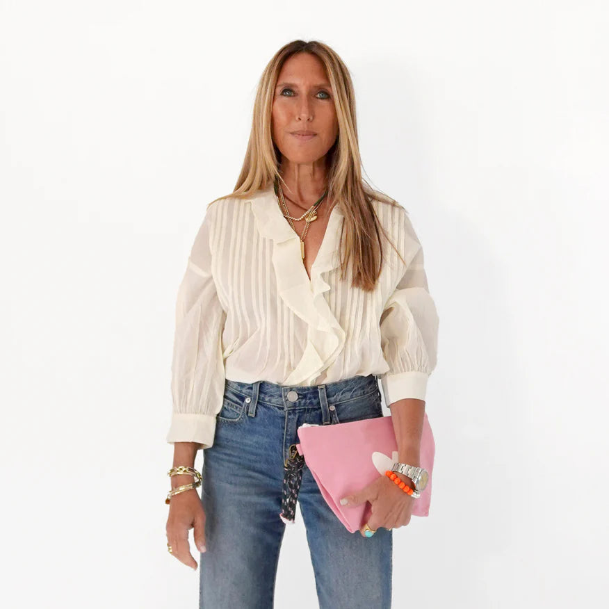 Kerri Rosenthal – Rosen Cotton Blouse in Vanilla