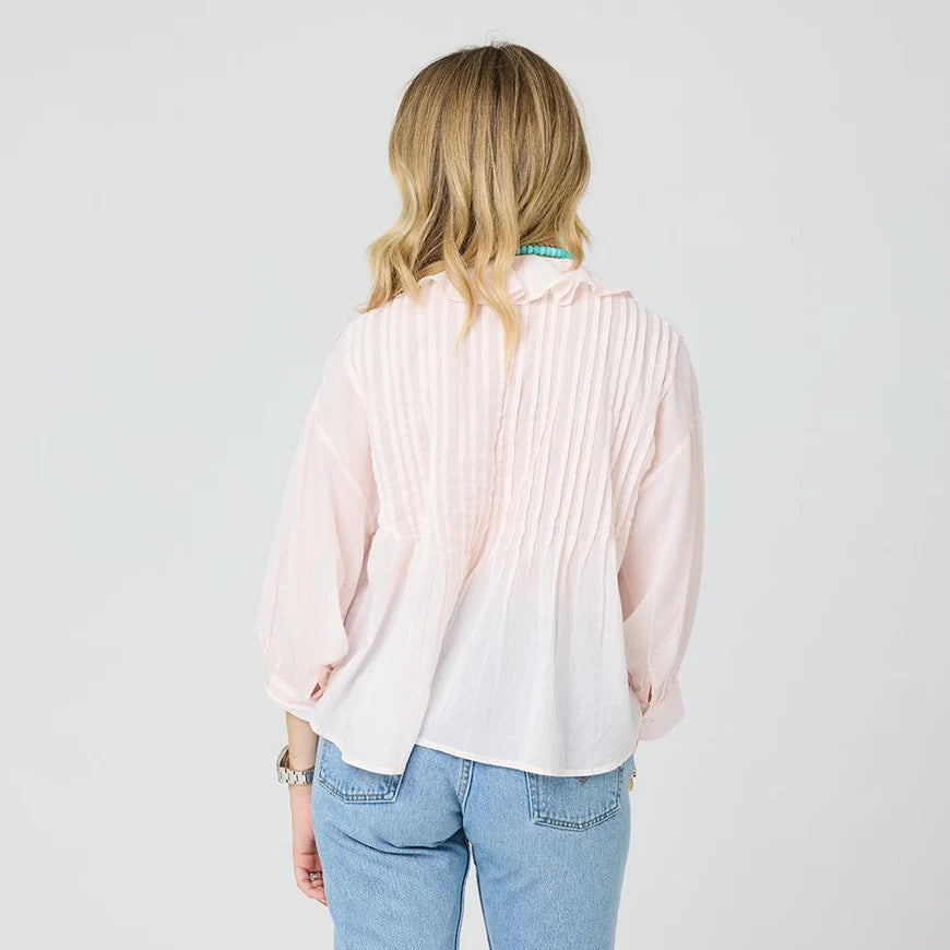 Kerri Rosenthal – Rosen Cotton Blouse in Sugar Pink