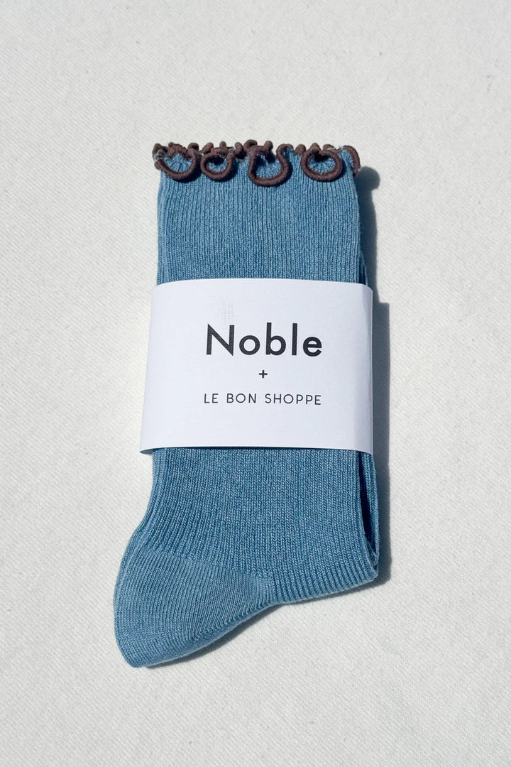 Le Bon Shoppe - Ruffled Modal Socks in Powder Blue