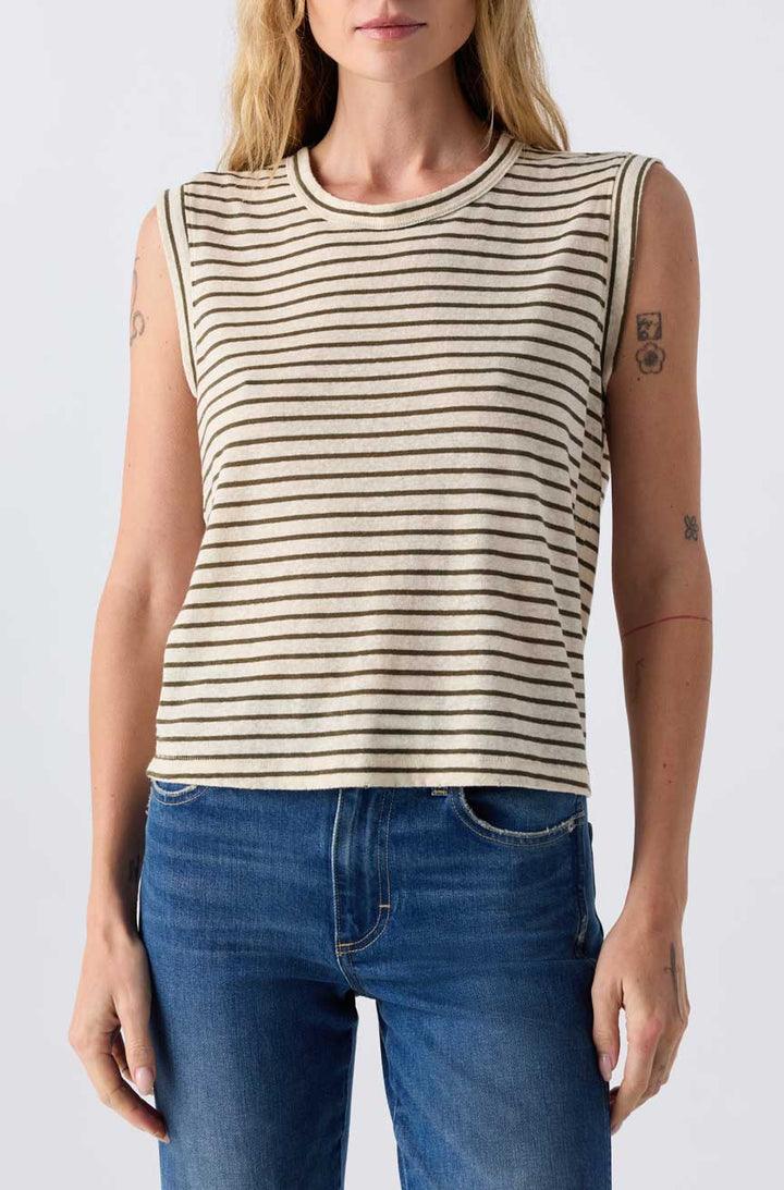 AMO Denim – Sleeveless Love Tee in Reseda Multi Stripe