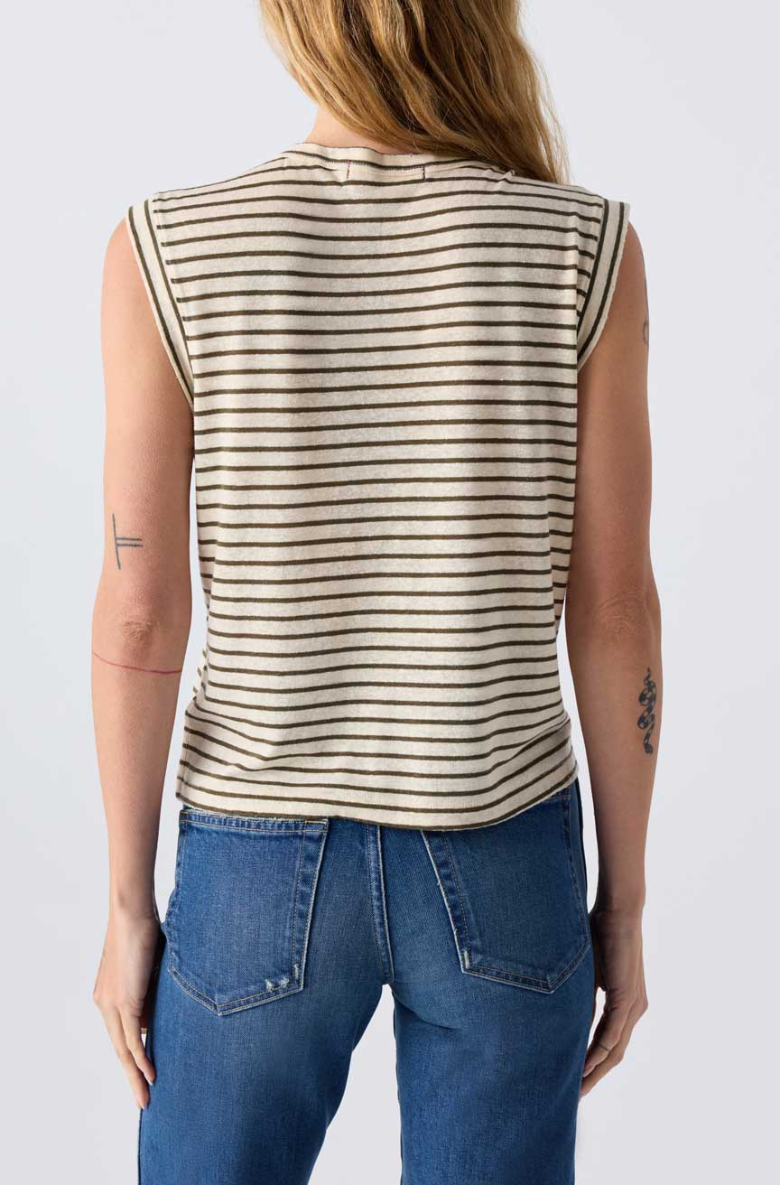 AMO Denim – Sleeveless Love Tee in Reseda Multi Stripe