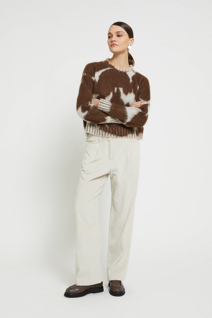 Ottod'Ame - Wool Blend Cow Print Crewneck