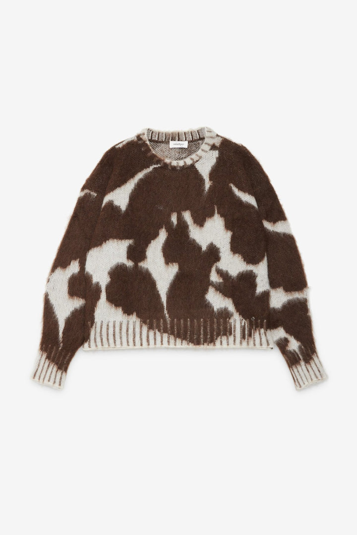 Ottod'Ame - Wool Blend Cow Print Crewneck