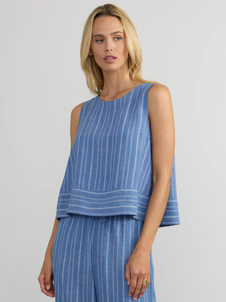 Margaret O'Leary – Avery Button Back Tank in Riviera