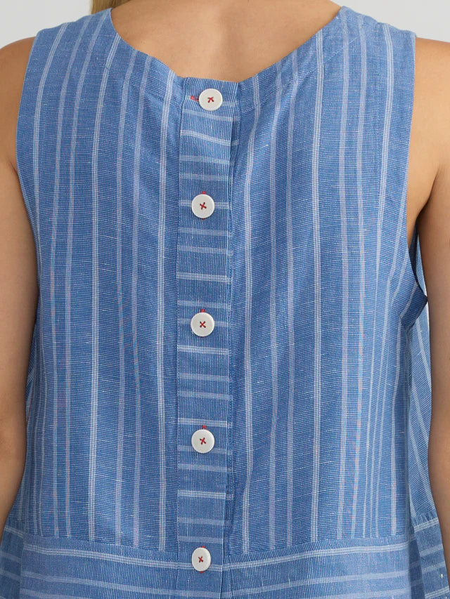 Margaret O'Leary – Avery Button Back Tank in Riviera