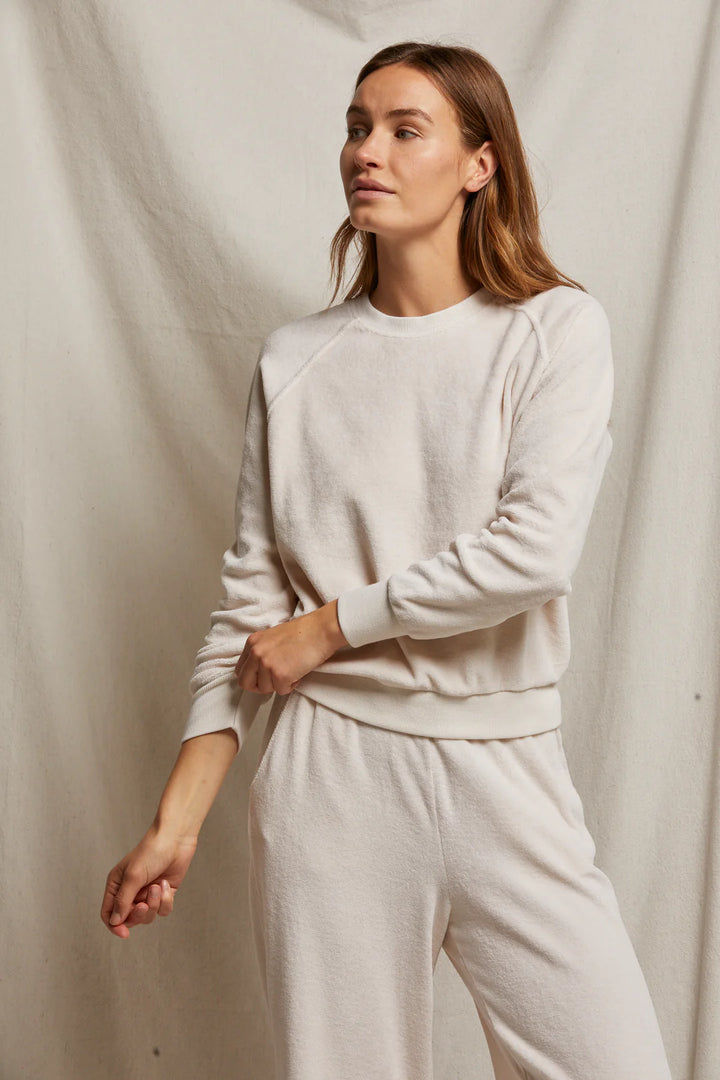 Perfect White Tee - Stella Shrunken Velour Raglan Sweatshirt in Sugar