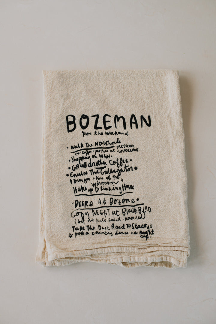 Intrigue Ink X Salchicha – Bozeman Day Dish Towel