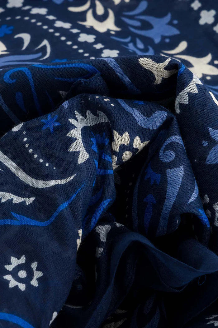 Maison Lecomte Flament – Cotton Voile Bandana Scarf in Saint Tropez