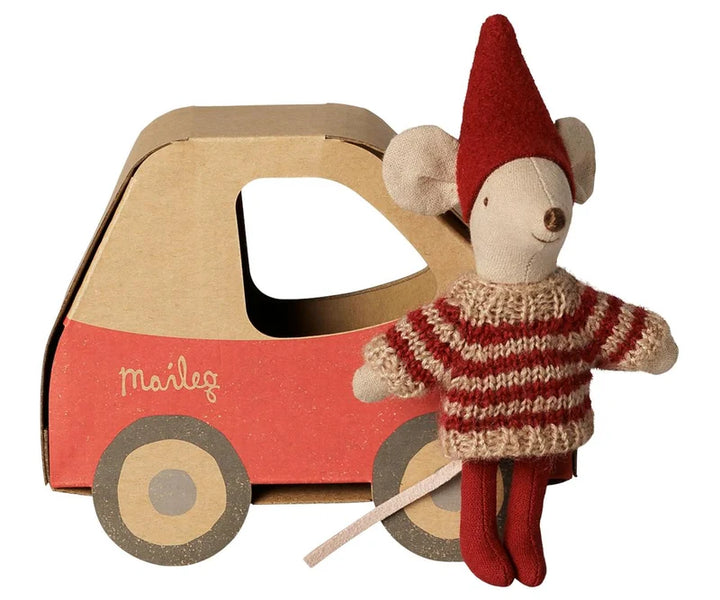 Maileg - Christmas mouse, Little Sister in Car Box