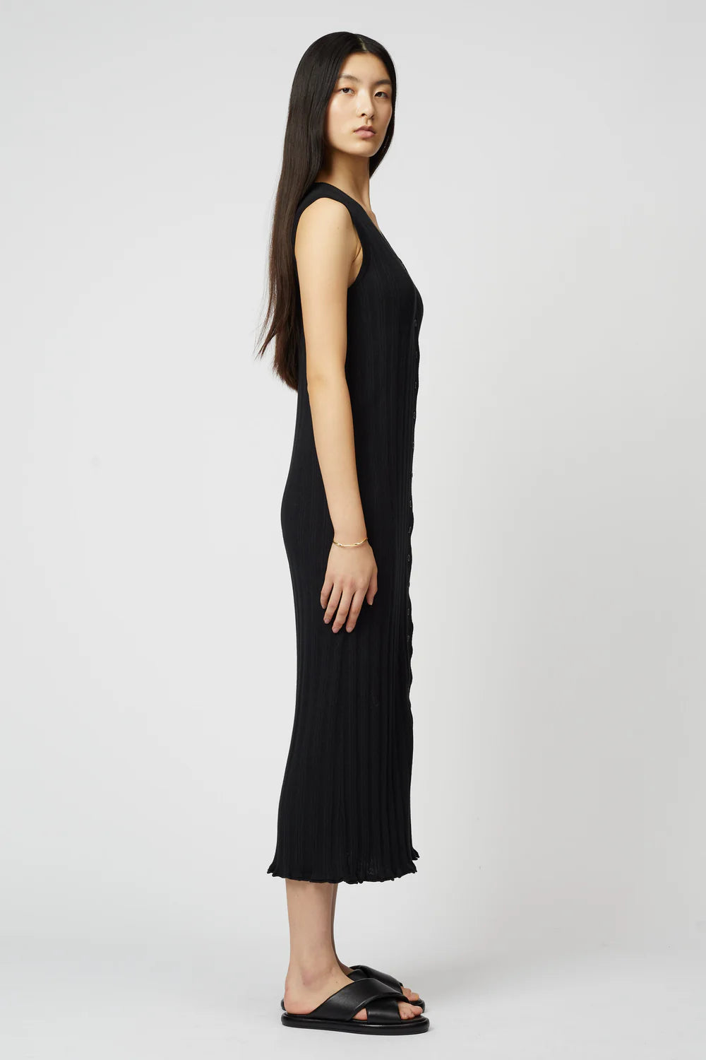 Atelier Delphine – Slim Long Vest Dress in Black