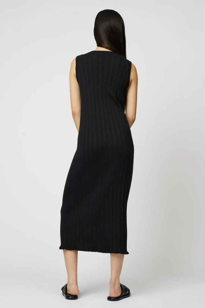 Atelier Delphine – Slim Long Vest Dress in Black