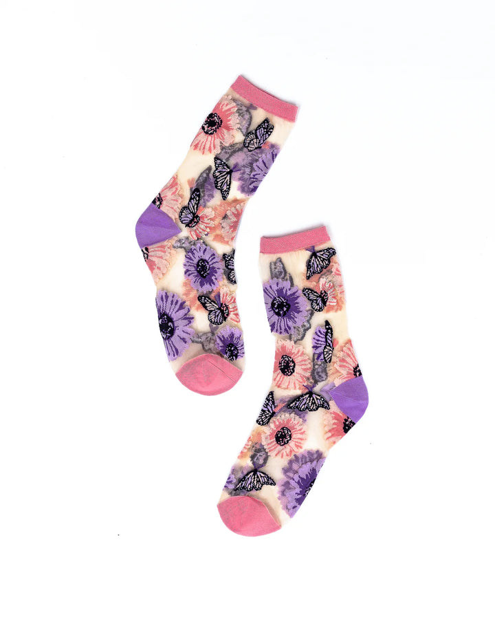 Sunflower Butterfly Crew Sock