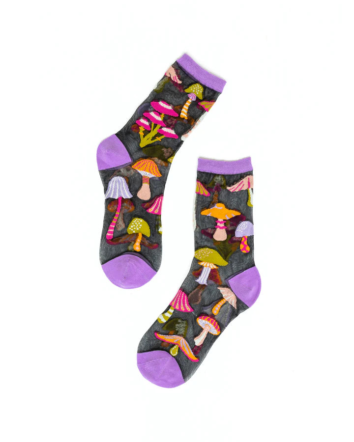 Magic Mushrooms Sheer Ankle Sock