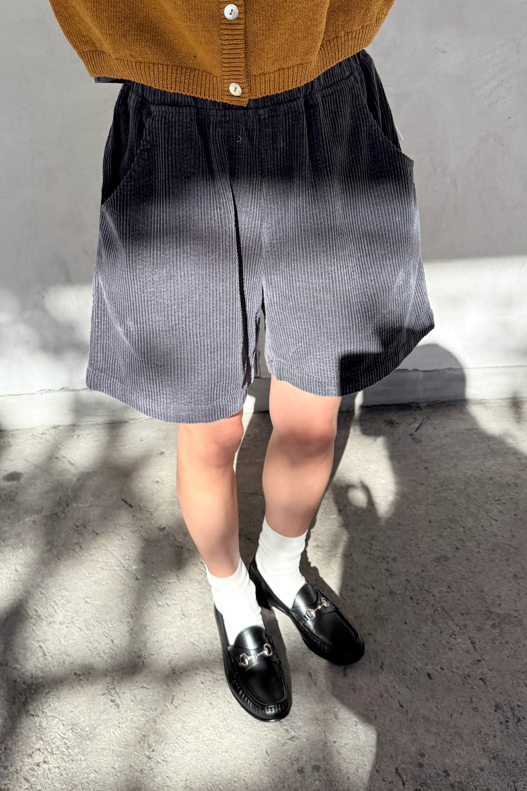 Le Bon Shoppe - City Shorts in Soft Corduroy Charcoal