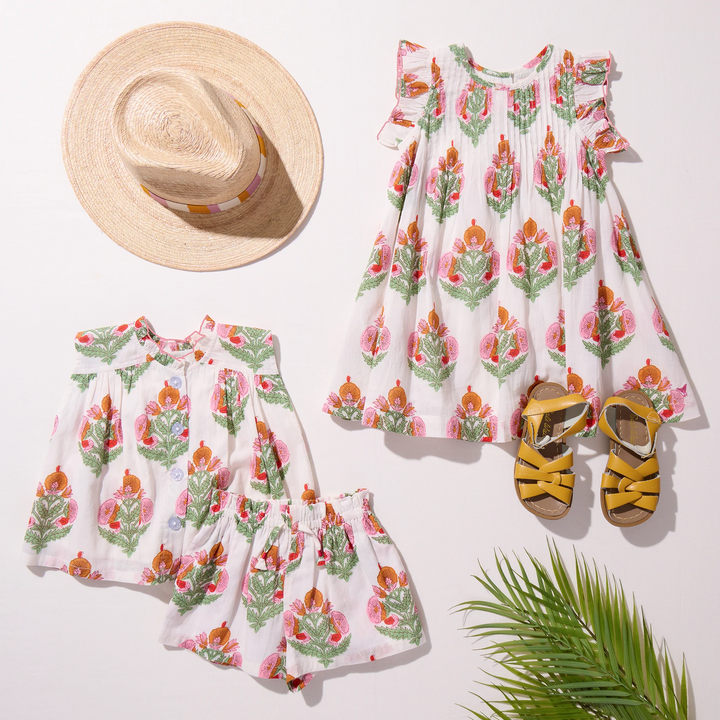 Pink Chicken – Girls Jaipur Dress in Pink Bellflower