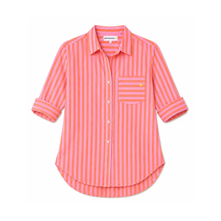 Kerri Rosenthal – Mia Stripe Shirt in Palm Pink and Cali Rose