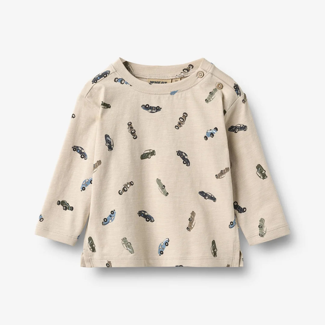 Wheat- Long Sleeve Tee in Off White Cars