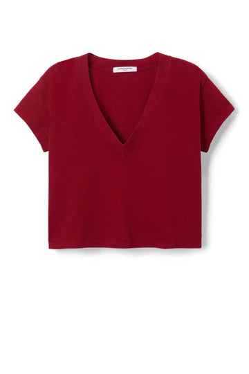 Perfect White Tee - Alanis Recycled V-Neck in Maple