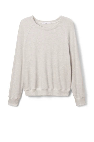 Perfect White Tee – Cooper Brushed Waffle Long Sleeve Raglan Tee in Ash