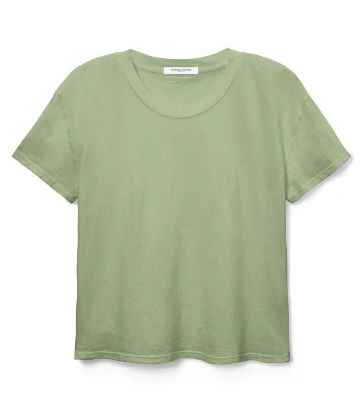 Perfect White Tee - Harley Boxy Crew in Aloe