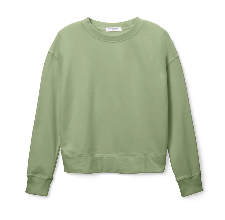 Perfect White Tee - Tyler French Terry Pullover in Aloe