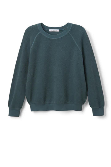 Perfect White Tee - Ziggy Reverse Fleece Shrunken Crewneck in Slate