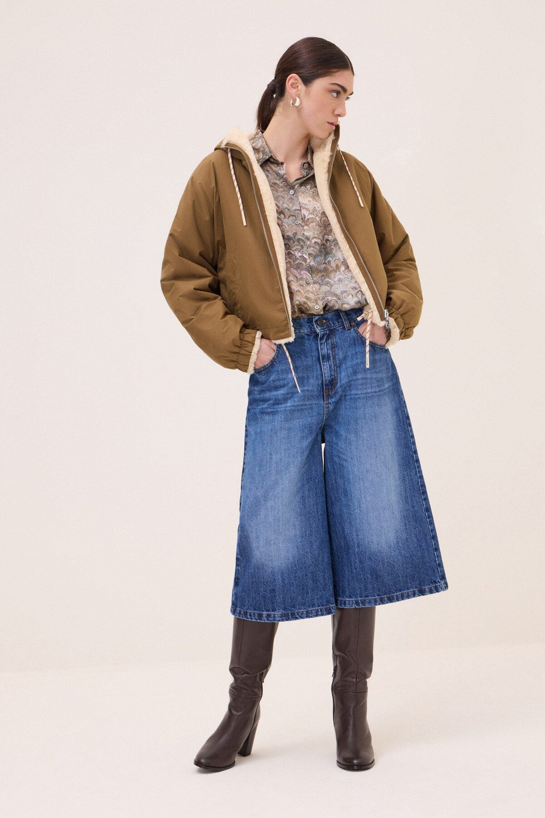 Ottod'Ame - Reversible Short Jacket in Olivia Green