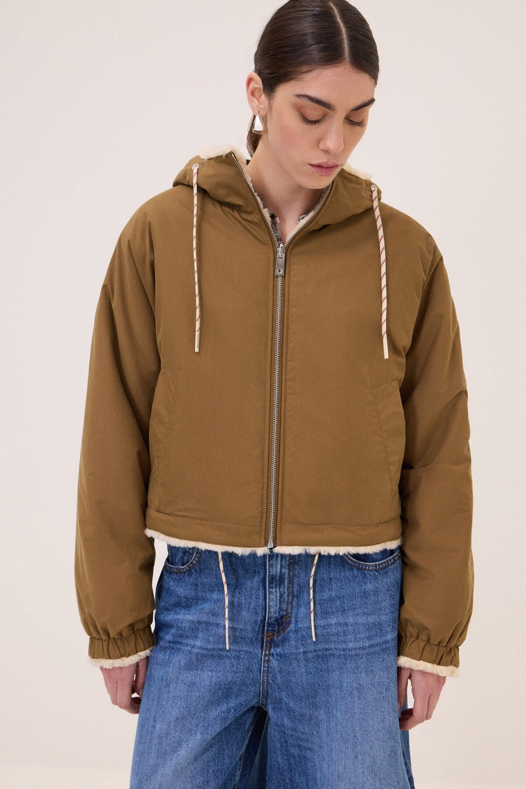 Ottod'Ame - Reversible Short Jacket in Olivia Green