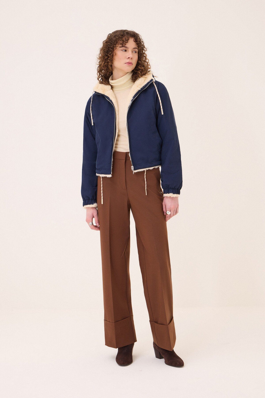 Ottod'Ame - Reversible Short Jacket in Night Blue