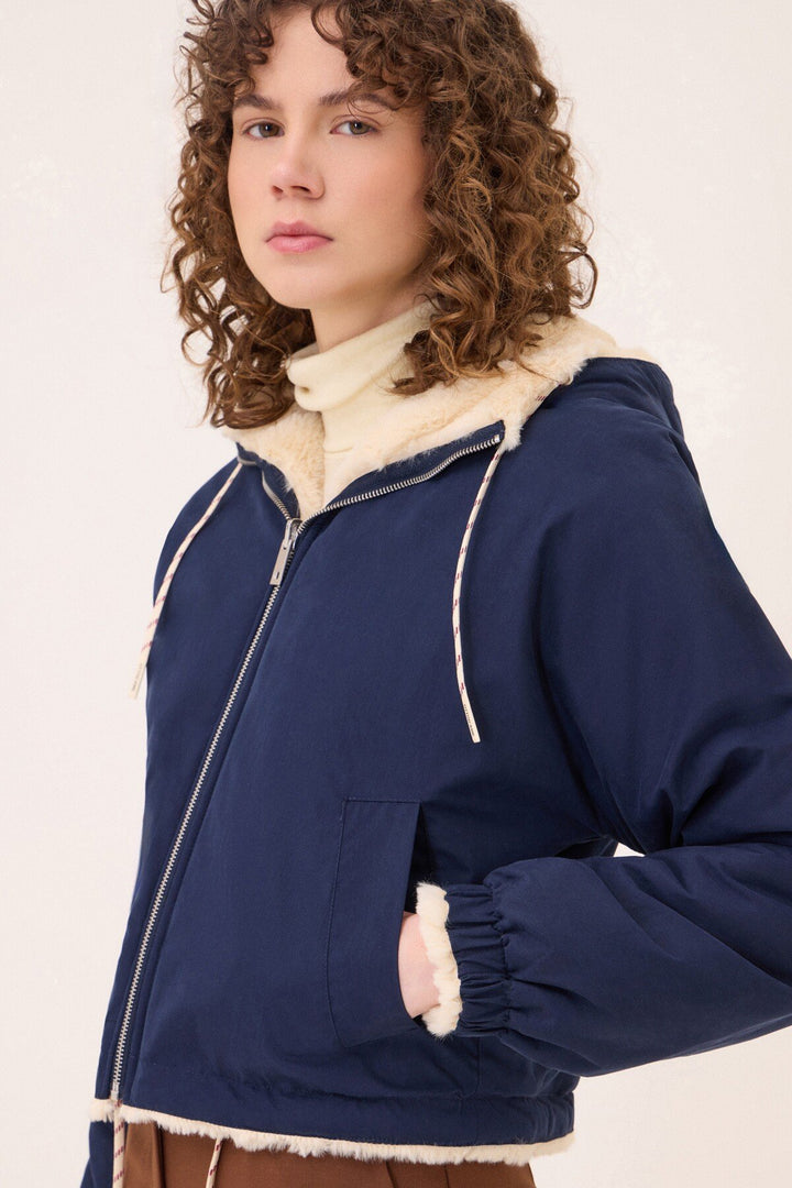 Ottod'Ame - Reversible Short Jacket in Night Blue