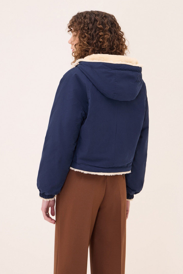 Ottod'Ame - Reversible Short Jacket in Night Blue