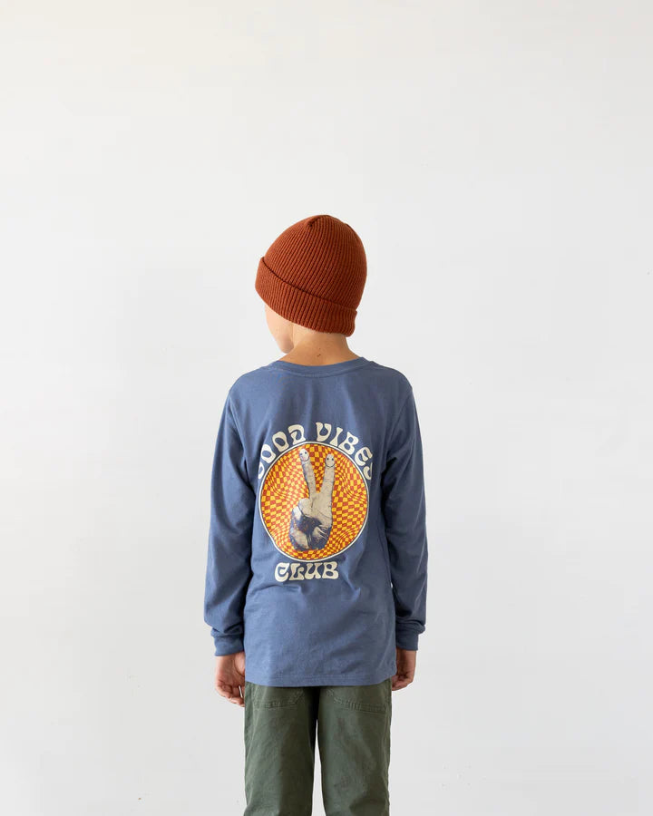 Tiny Whales – Good Vibes Club Long Sleeve in Navy